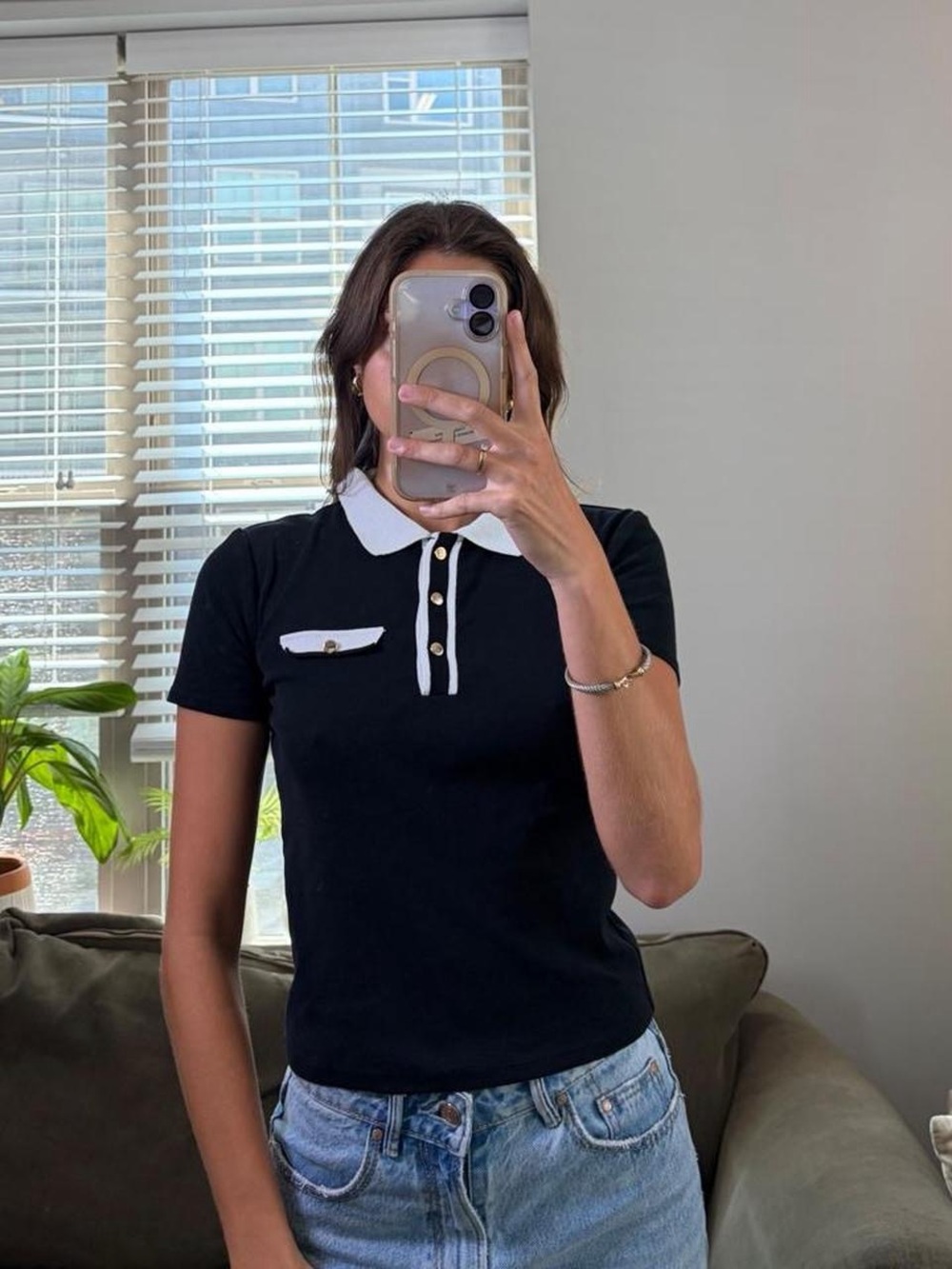 Zara black polo shirt